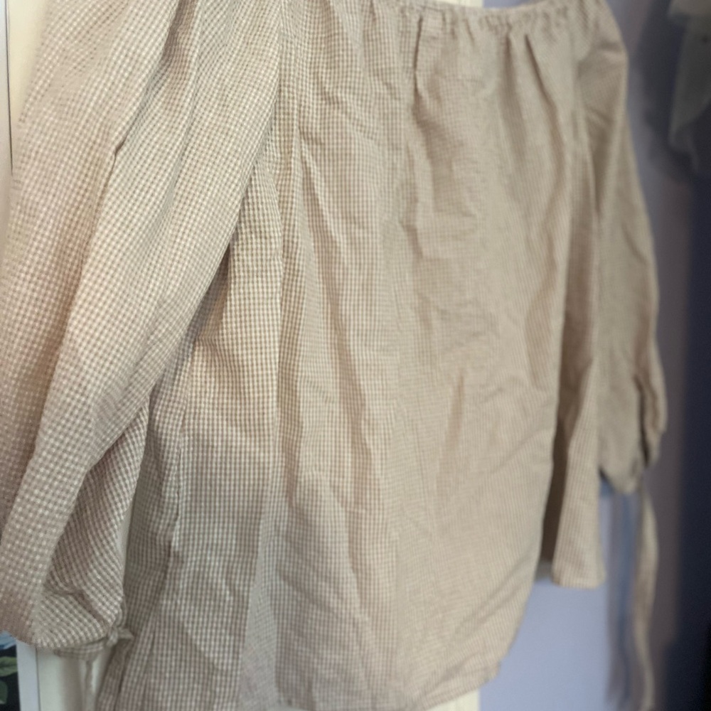 Off-Shoulder Gingham Blouse - image 3